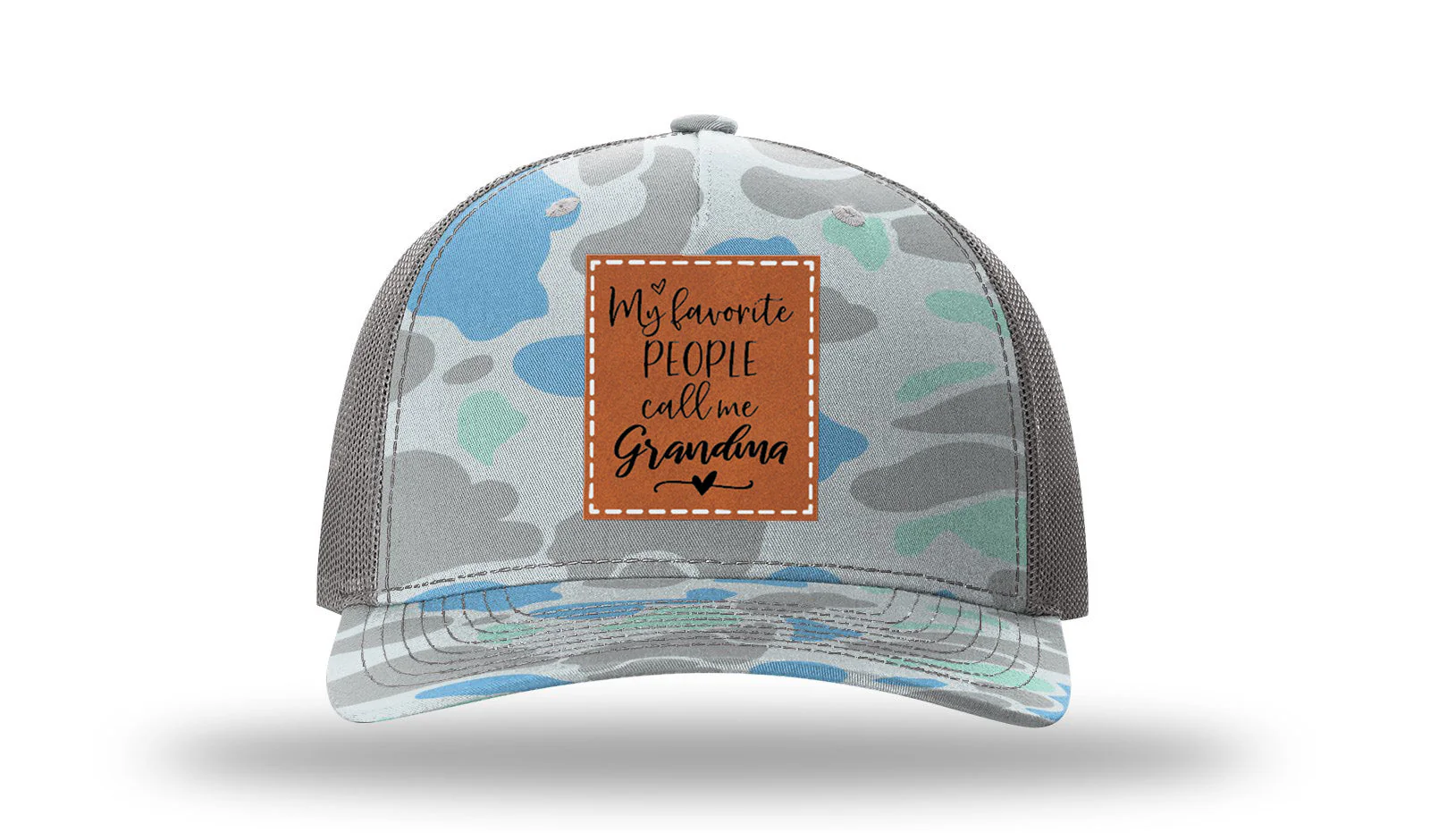 My Favorite People Call Me Grandma Leather Patch Richardson 112PFP Hat - Image 16