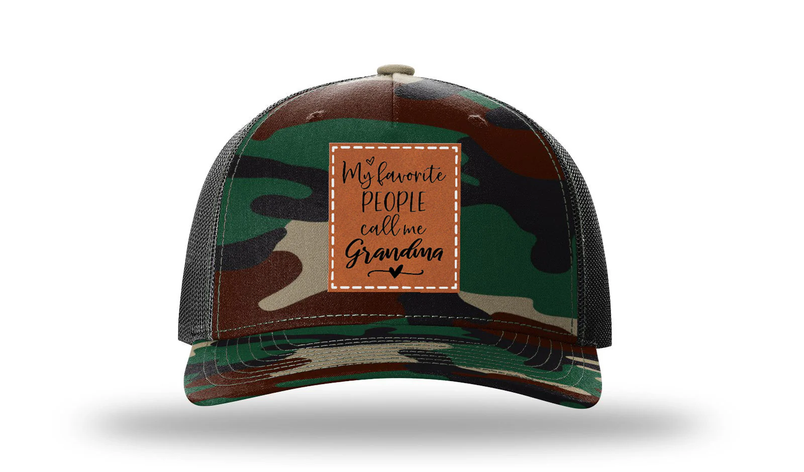 My Favorite People Call Me Grandma Leather Patch Richardson 112PFP Hat - Image 6