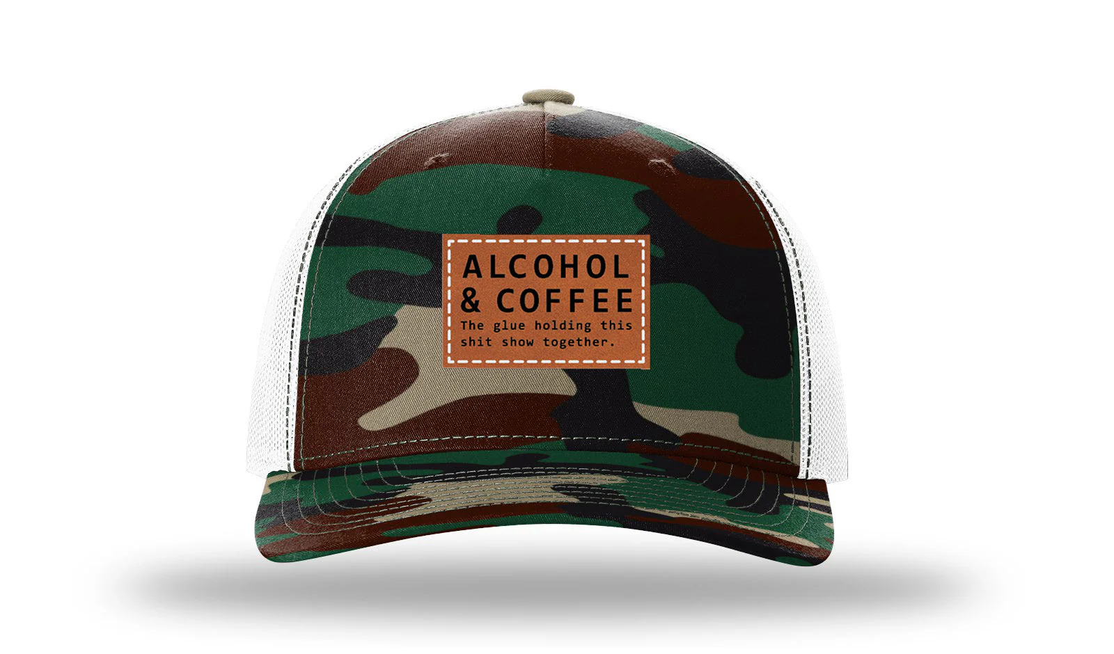 Alcohol & Coffee Leather Patch Richardson 112PFP Hat - Image 7