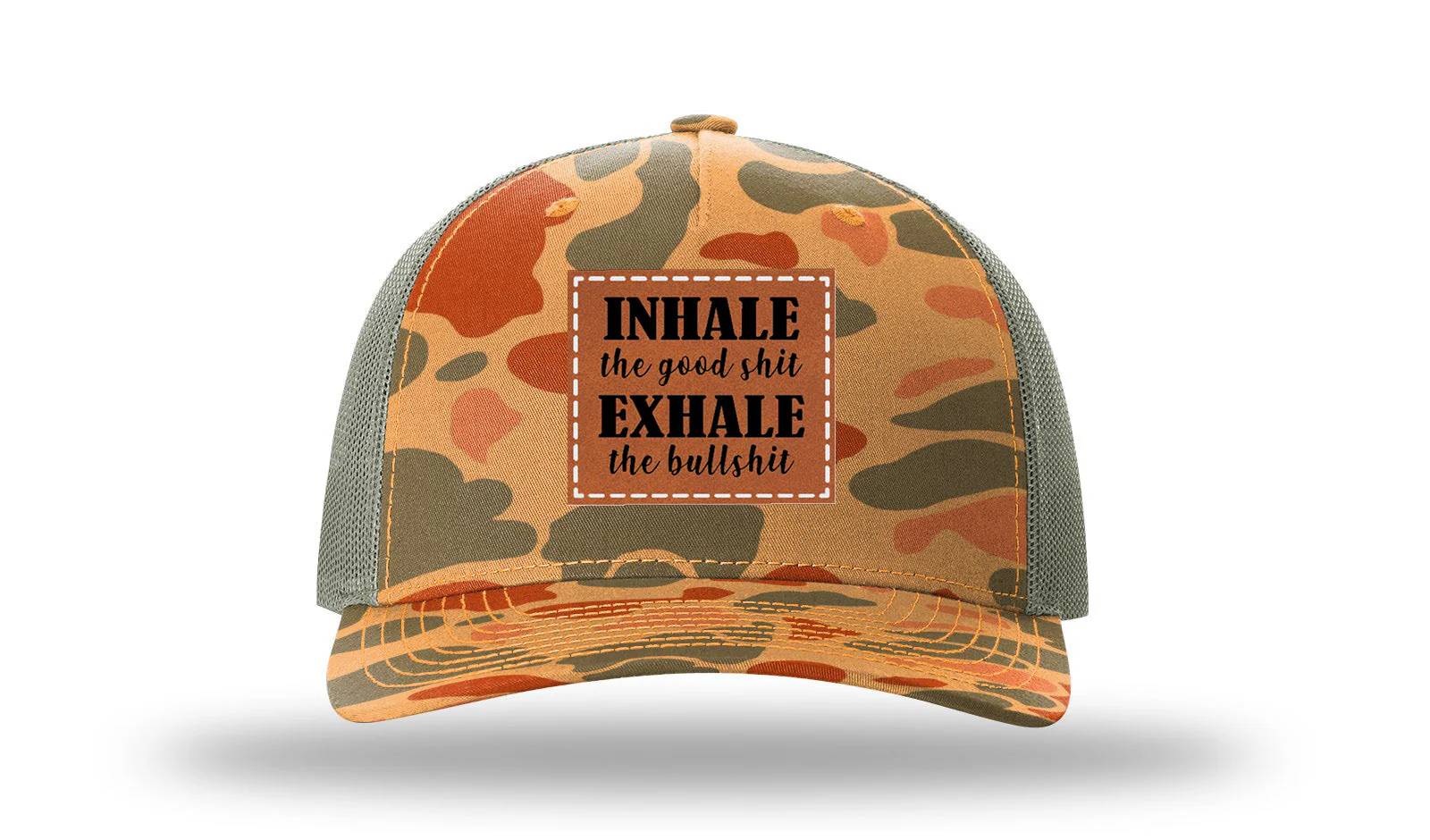 Inhale The Good Stuff Leather Patch Richardson 112PFP Hat - Image 17