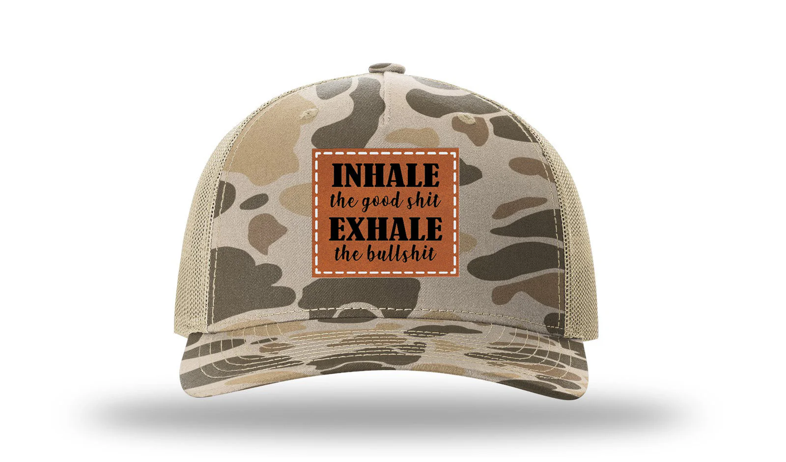 Inhale The Good Stuff Leather Patch Richardson 112PFP Hat - Image 8
