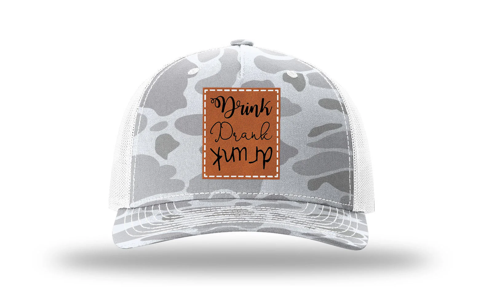Drink Drank Drunk Leather Patch Richardson 112PFP Hat - Image 4