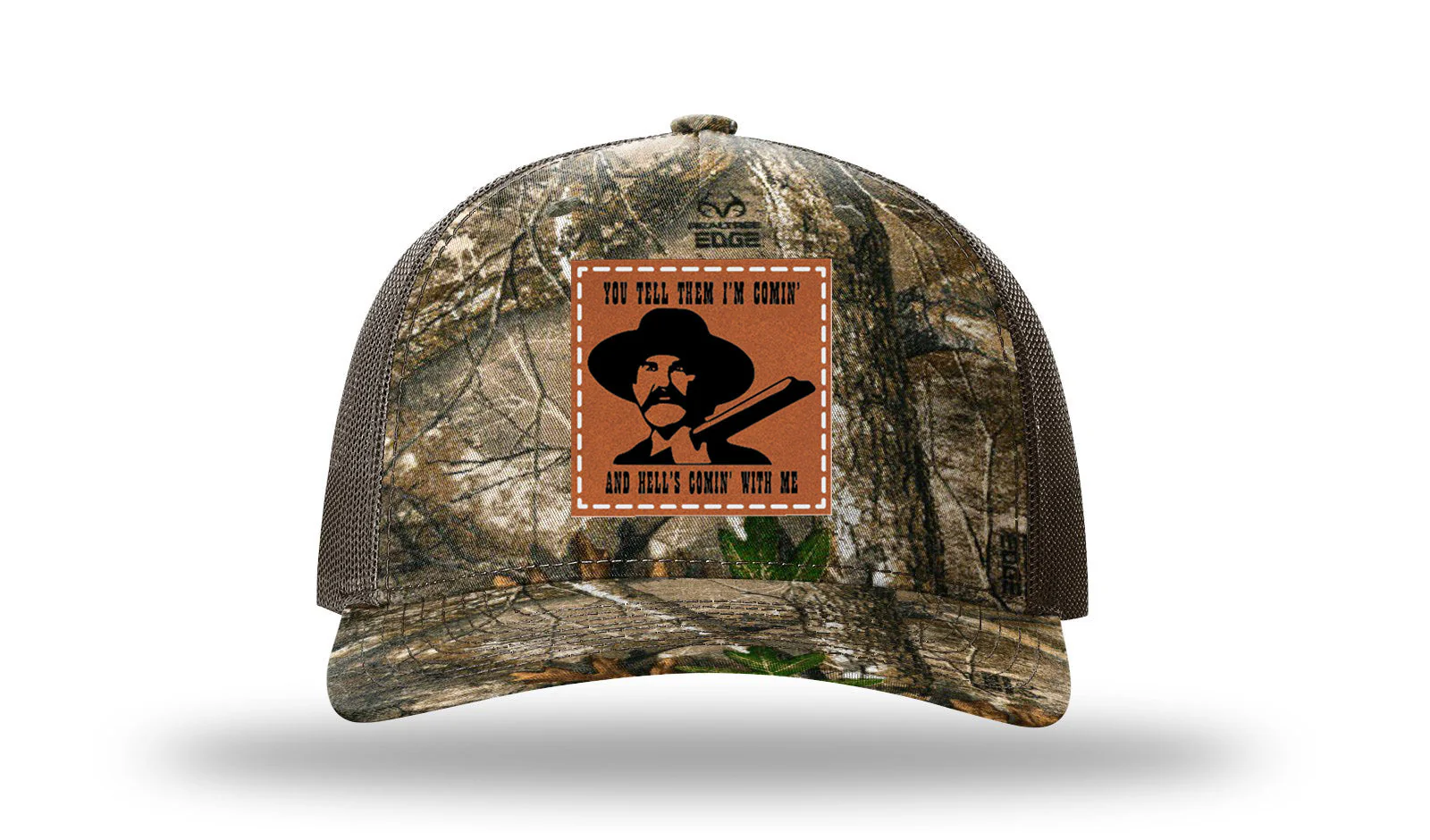 Hell's Coming Leather Patch Richardson 112PFP Hat - Image 13
