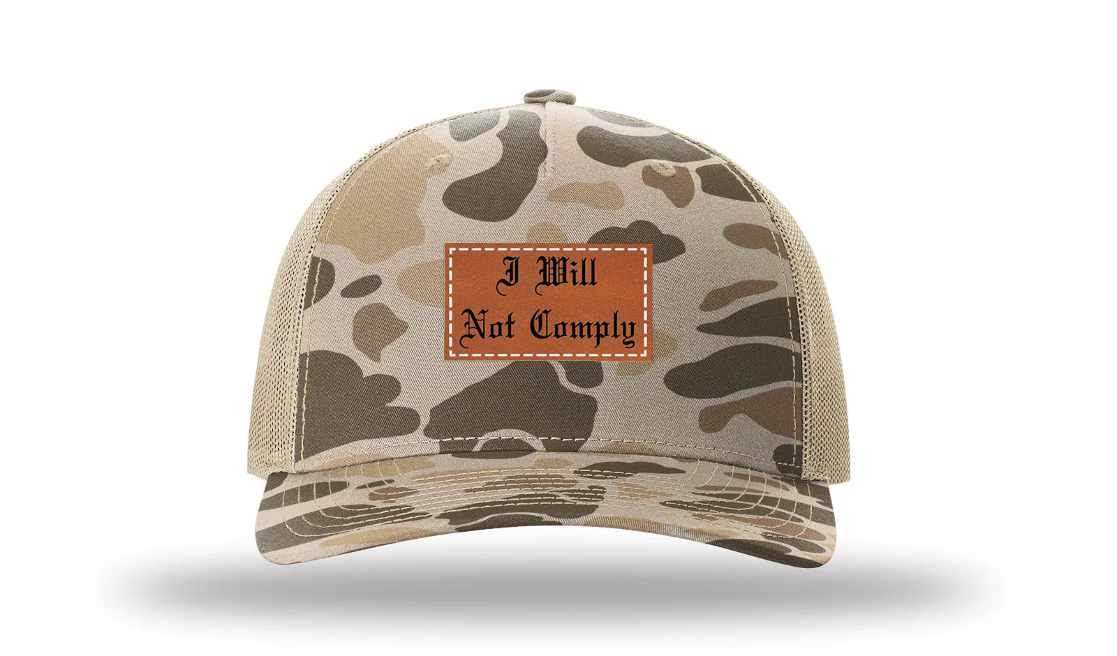 I Will Not Comply Leather Patch Richardson 112PFP Hat - Image 8