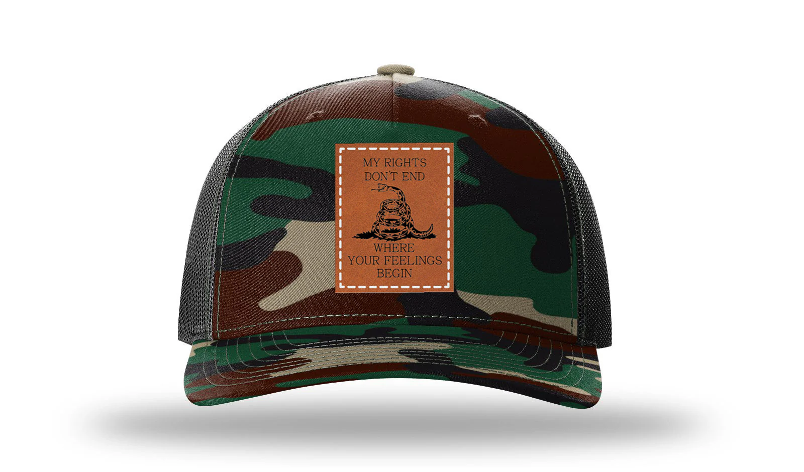 My Rights Dont End Leather Patch Richardson 112PFP Hat - Image 6