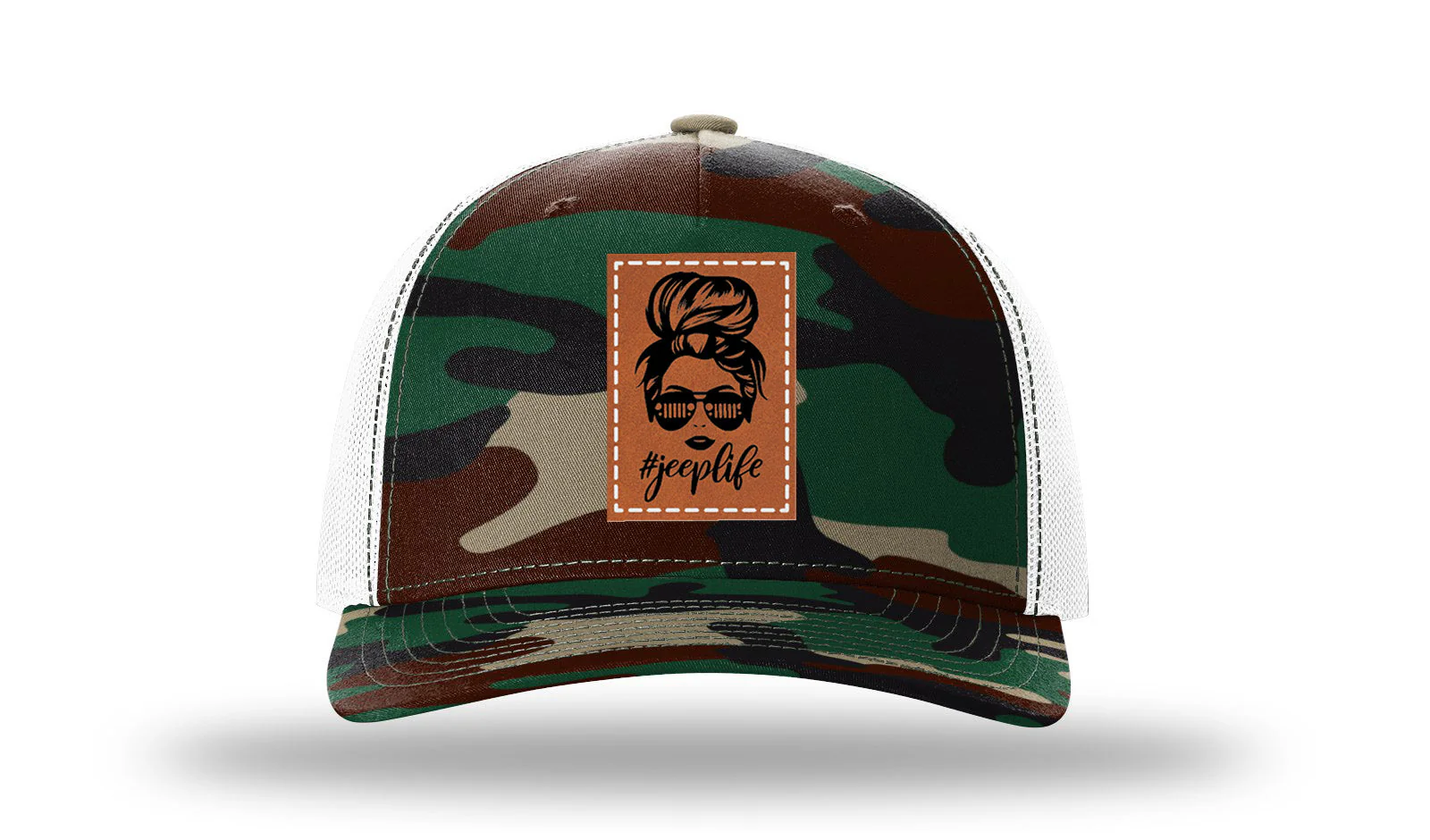 Jeep Girl #jeeplife Leather Patch Richardson 112PFP Hat - Image 7