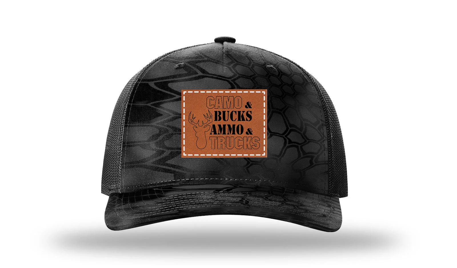 Camo and Bucks Leather Patch Richardson 112PFP Hat - Image 10