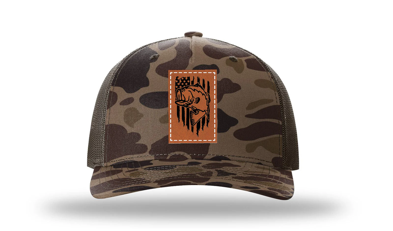 Bass Flag Leather Patch Richardson 112PFP Hat - Image 2