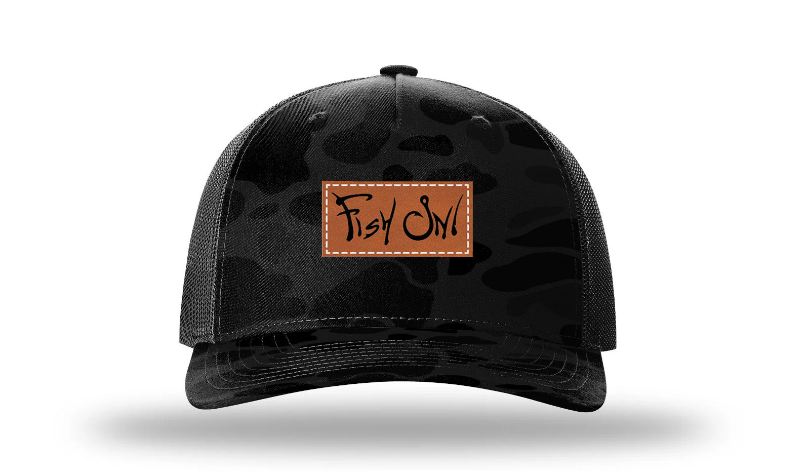 Fish On Leather Patch Richardson 112PFP Hat - Image 15