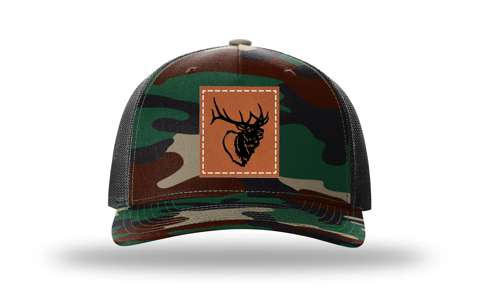 Elk Head Leather Patch Richardson 112PFP Hat - Image 6