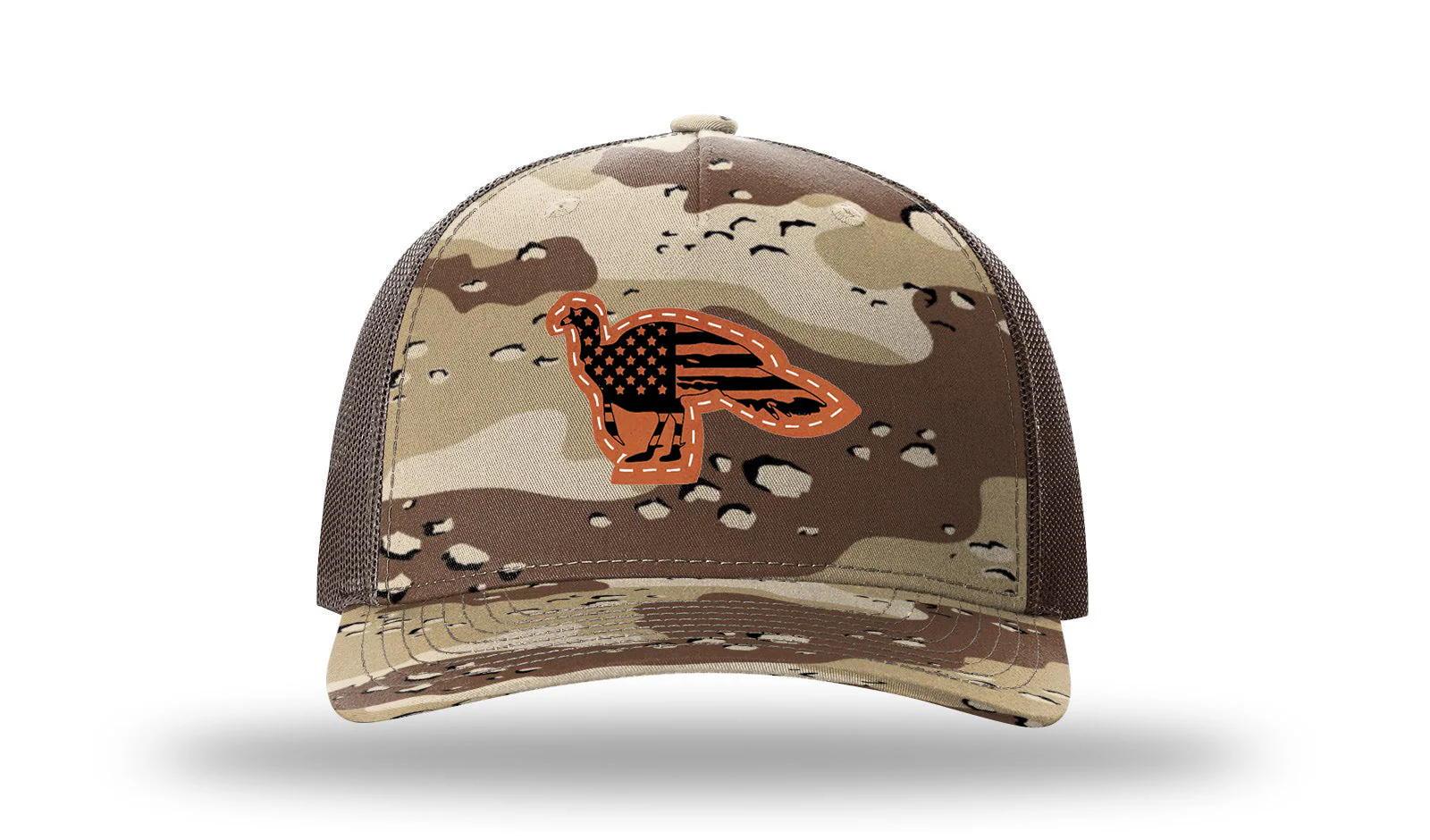 Distressed Flag Turkey Leather Patch Richardson 112PFP Hat - Image 5