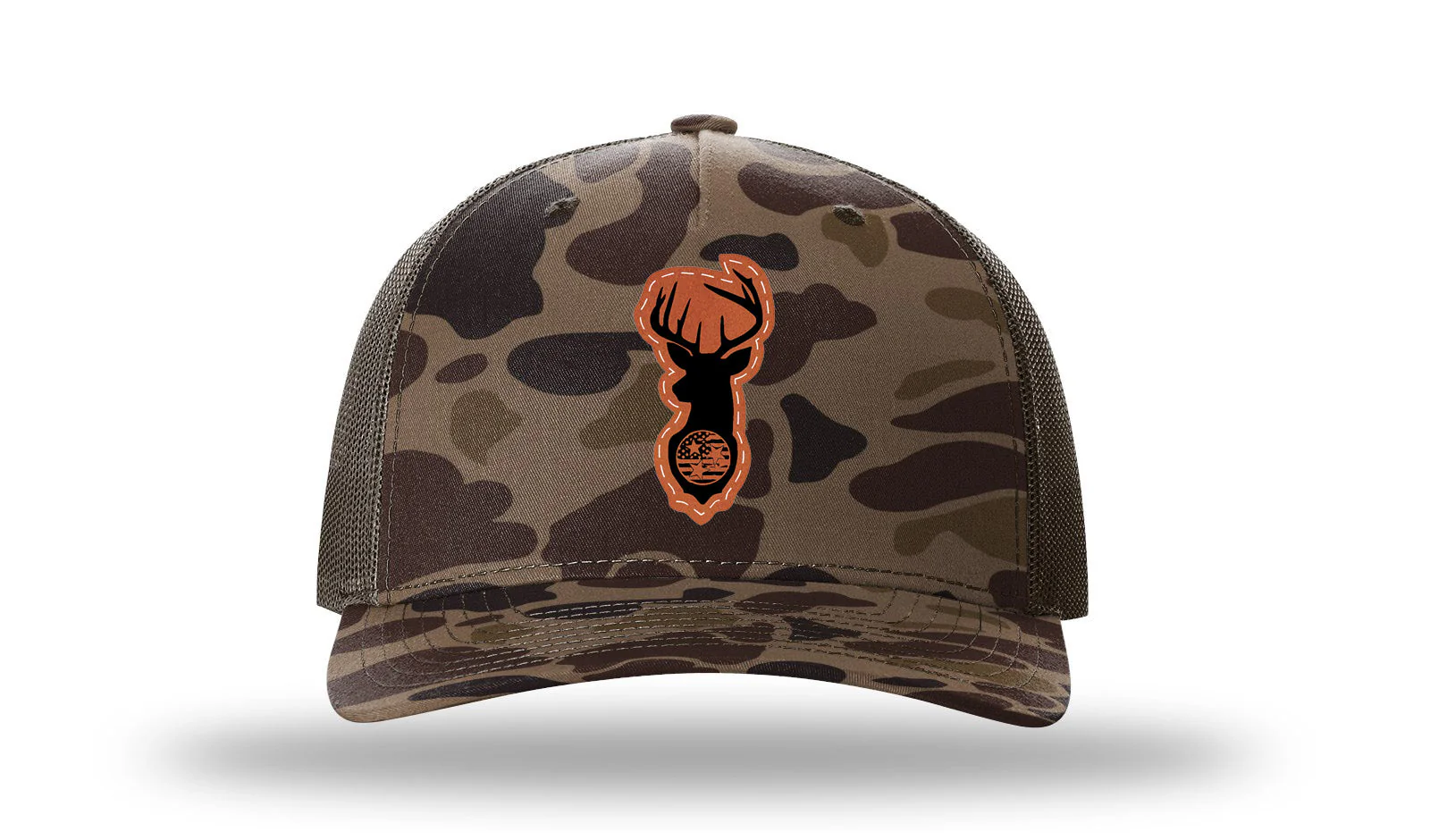 Tristar Flag Deer Leather Patch Richardson 112PFP Hat - Image 2