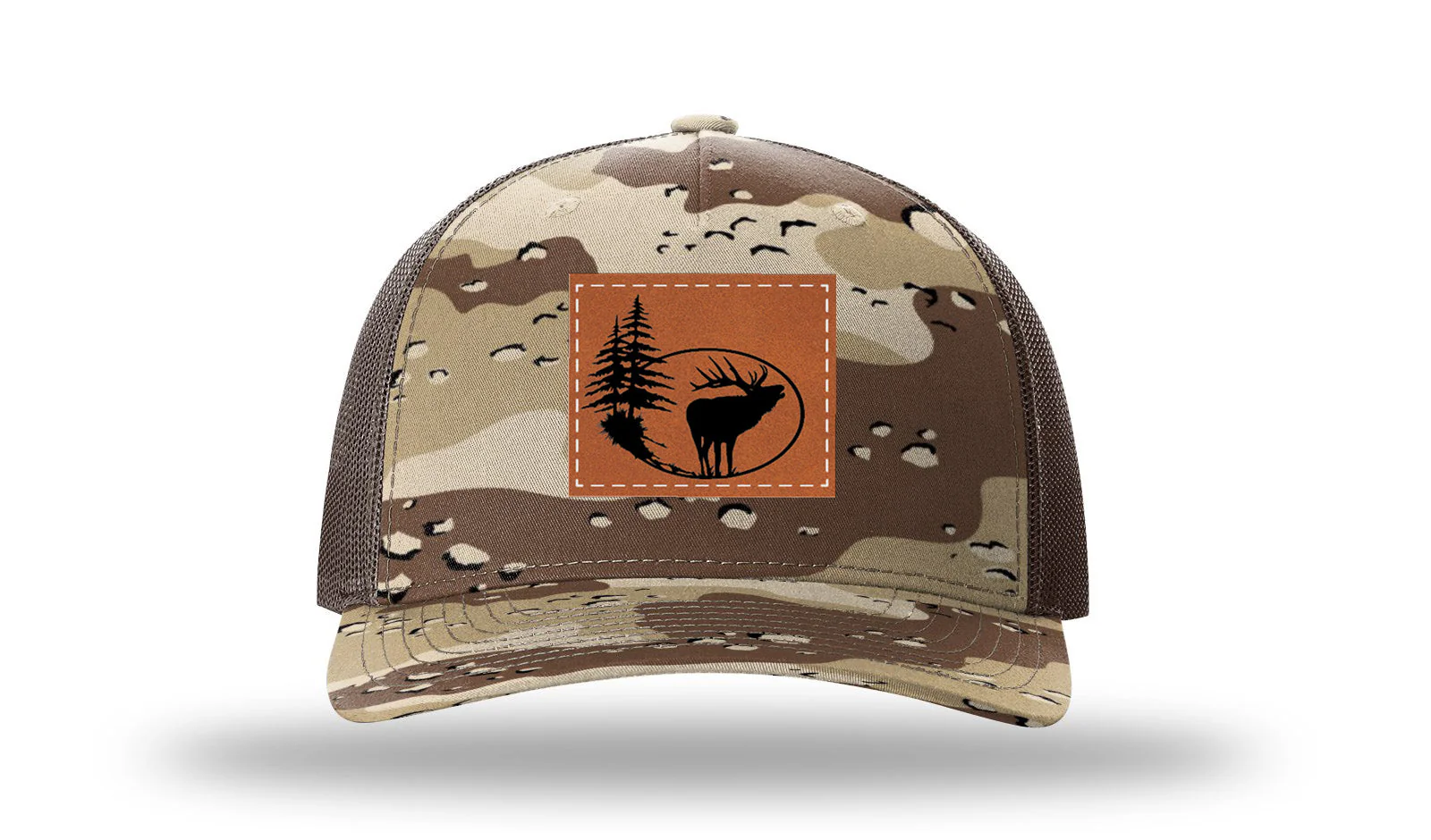 Elk In Trees Leather Patch Richardson 112PFP Hat - Image 4