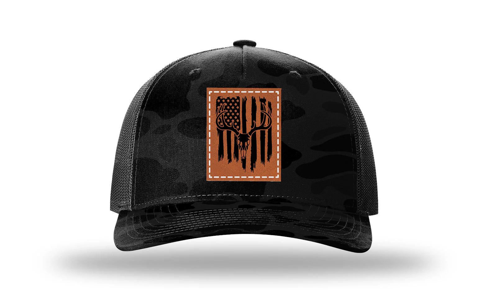 Deer Flag 2 Leather Patch Richardson 112PFP Hat - Image 15