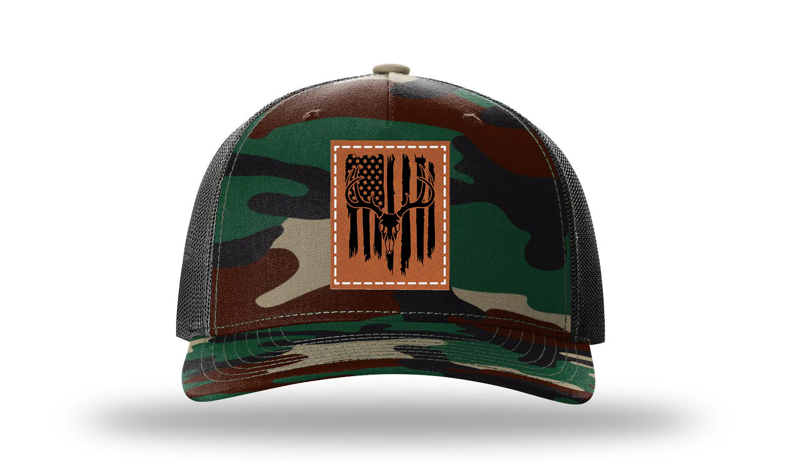 Deer Flag 2 Leather Patch Richardson 112PFP Hat - Image 6