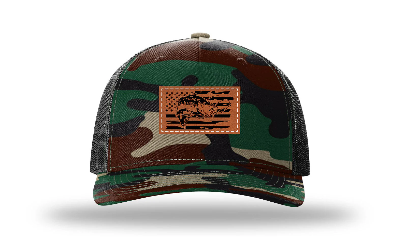 Bass Flag Leather Patch Richardson 112PFP Hat - Image 6