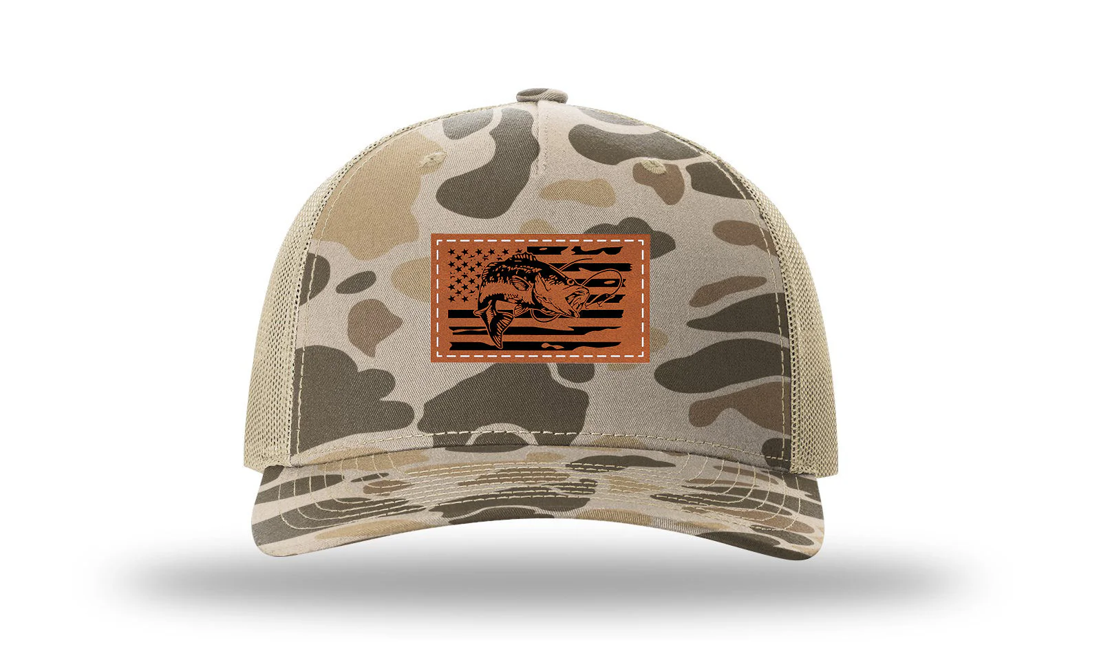 Bass Flag Leather Patch Richardson 112PFP Hat - Image 8