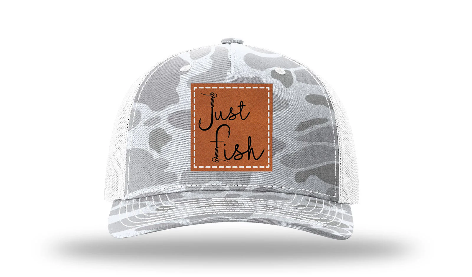 Just Fish Leather Patch Richardson 112PFP Hat - Image 4