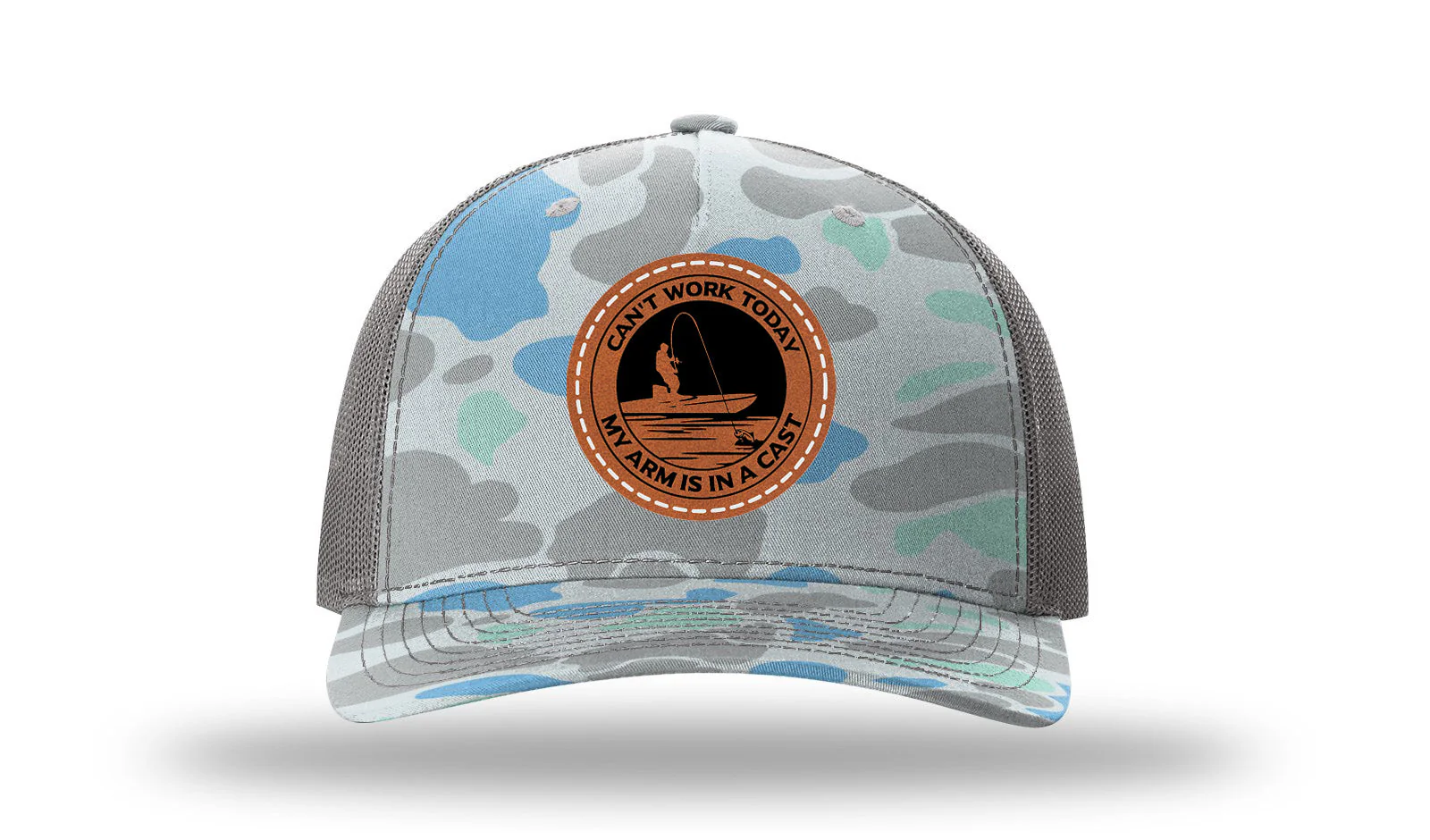 Can't Work Arm Is In A Cast Leather Patch Richardson 112PFP Hat - Image 16
