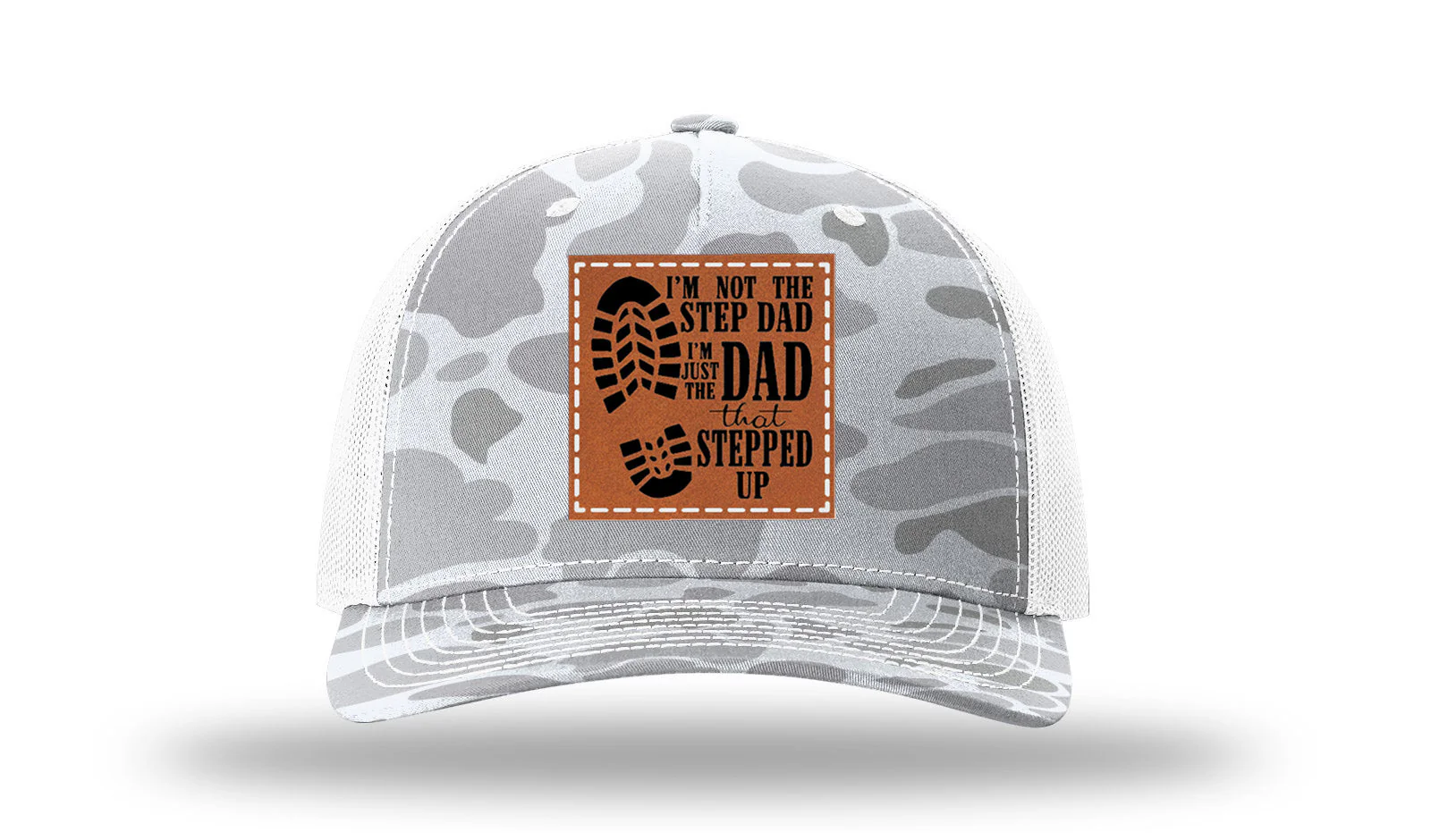 Dad That Stepped Up Leather Patch Richardson 112PFP Hat - Image 4