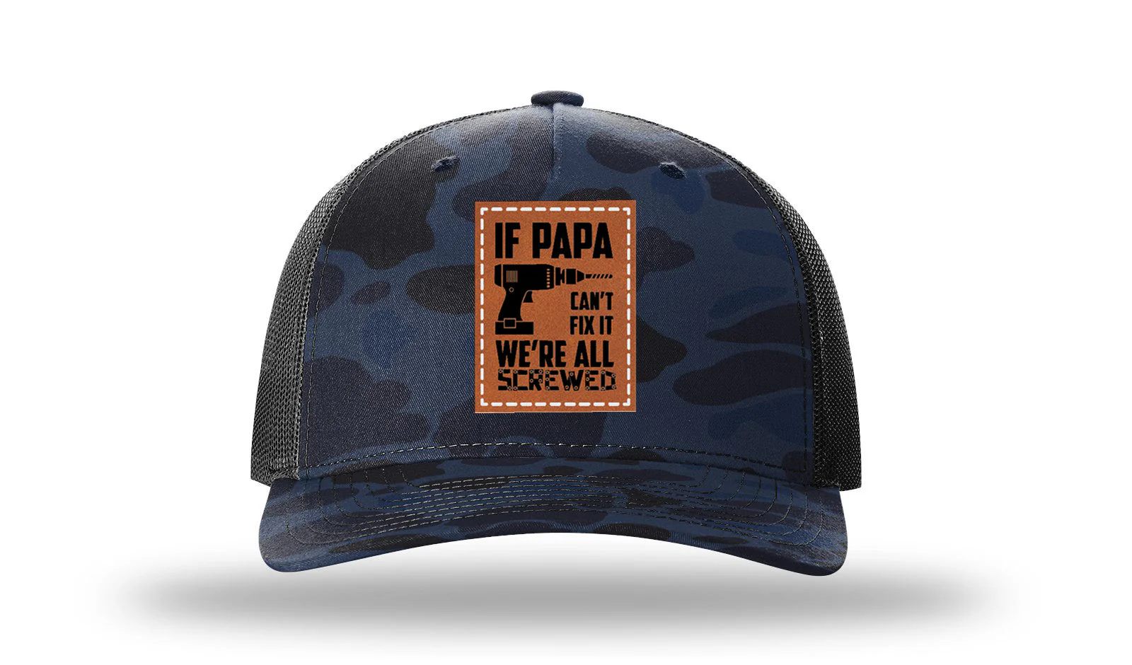 If Papa Can't Fix It Leather Patch Richardson 112PFP Hat - Image 11