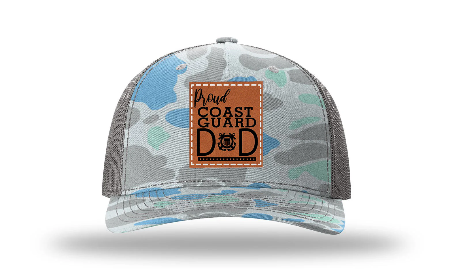 Proud Coast Guard  Dad Leather Patch Richardson 112PFP Hat - Image 16