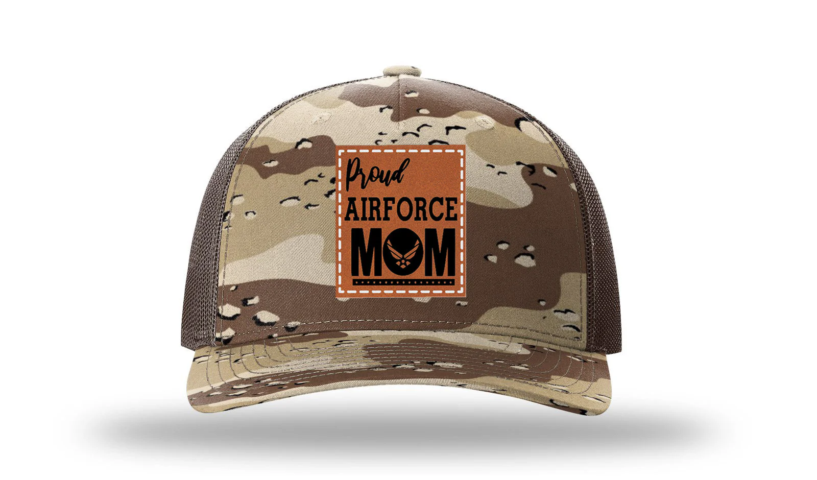 Proud Air Force Mom Leather Patch Richardson 112PFP Hat - Image 5