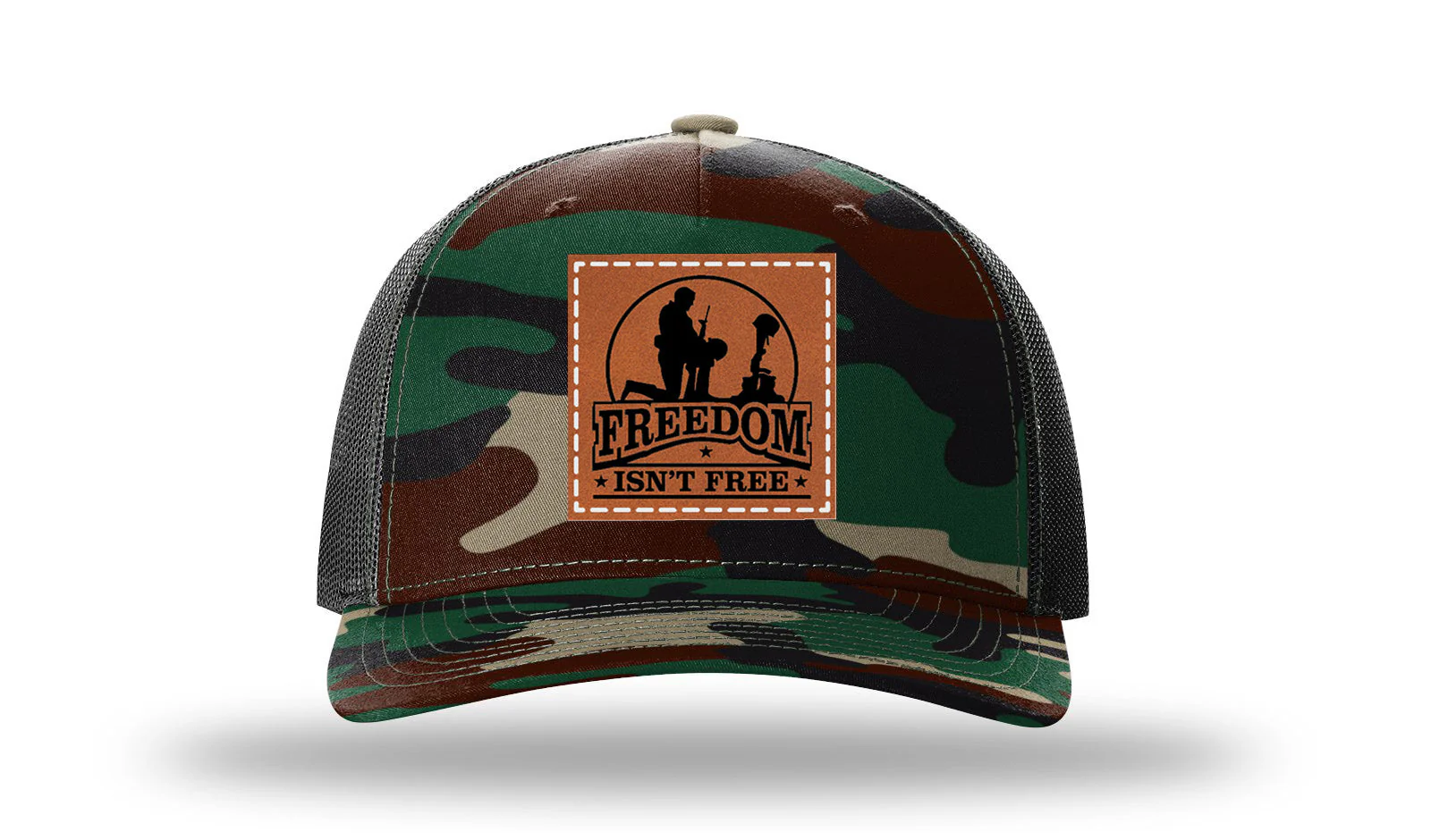 Freedom Isn't Free Leather Patch Richardson 112PFP Hat - Image 6