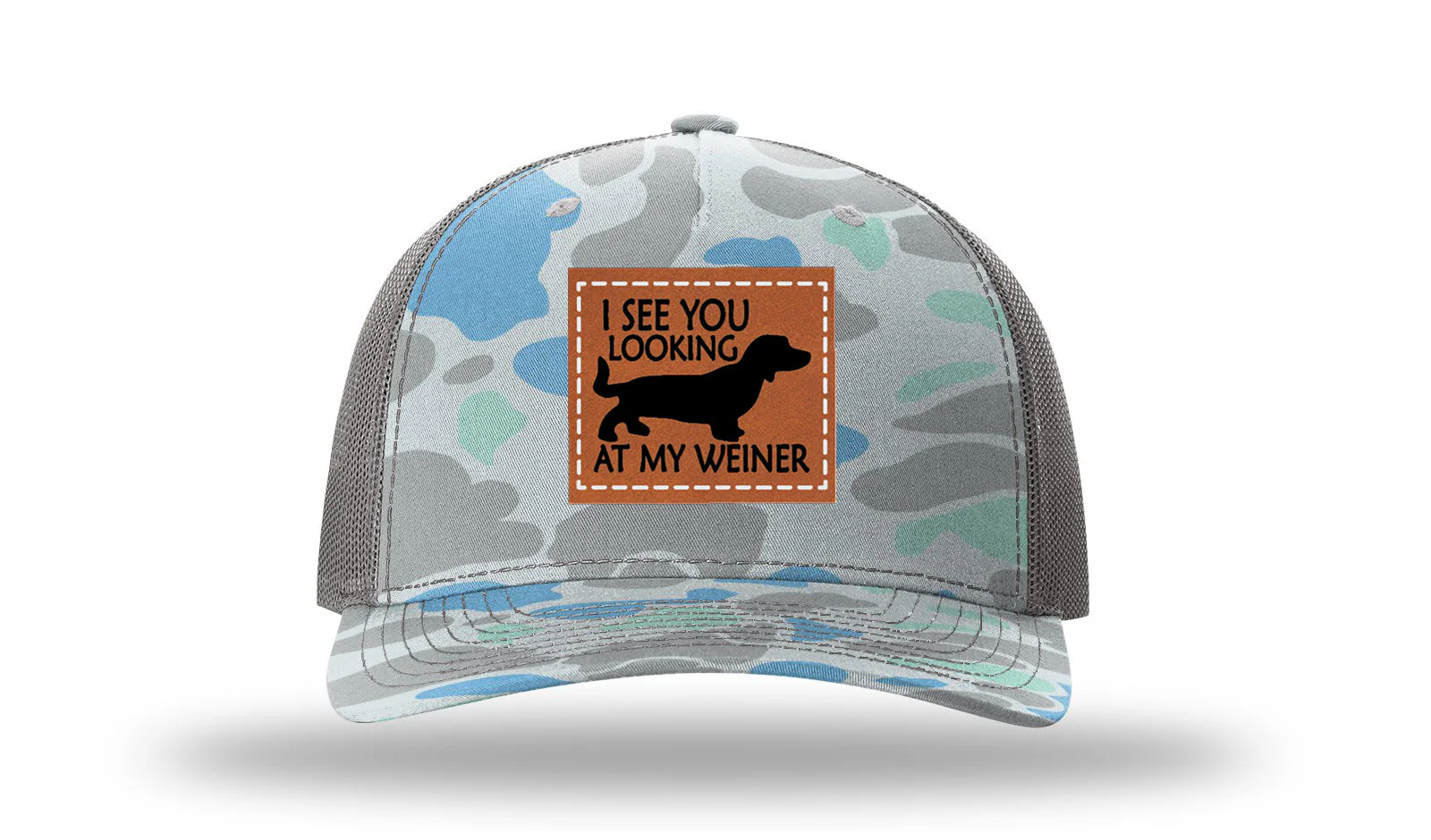 I See You Looking at My Weiner Leather Patch Richardson 112PFP Hat - Image 16