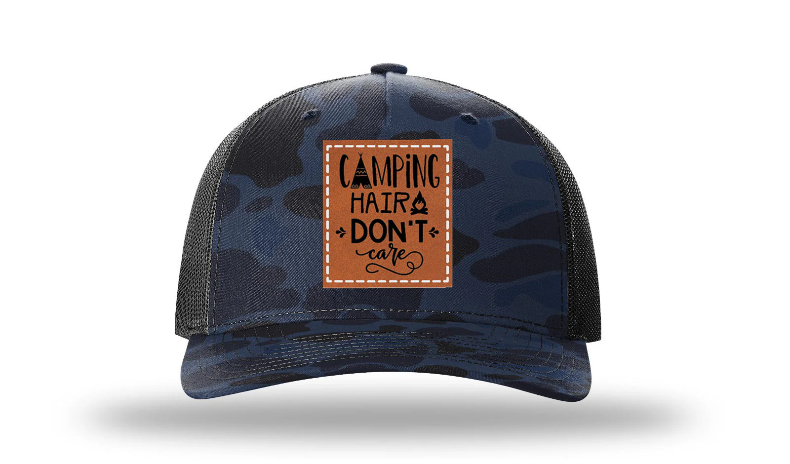 Camping Hair Don't Care Leather Patch Richardson 112PFP Hat - Image 11
