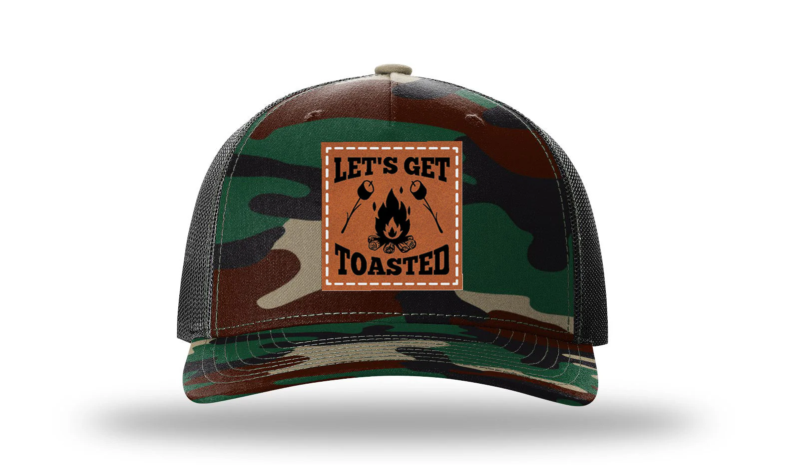 Let's Get Toasted Leather Patch Richardson 112PFP Hat - Image 6