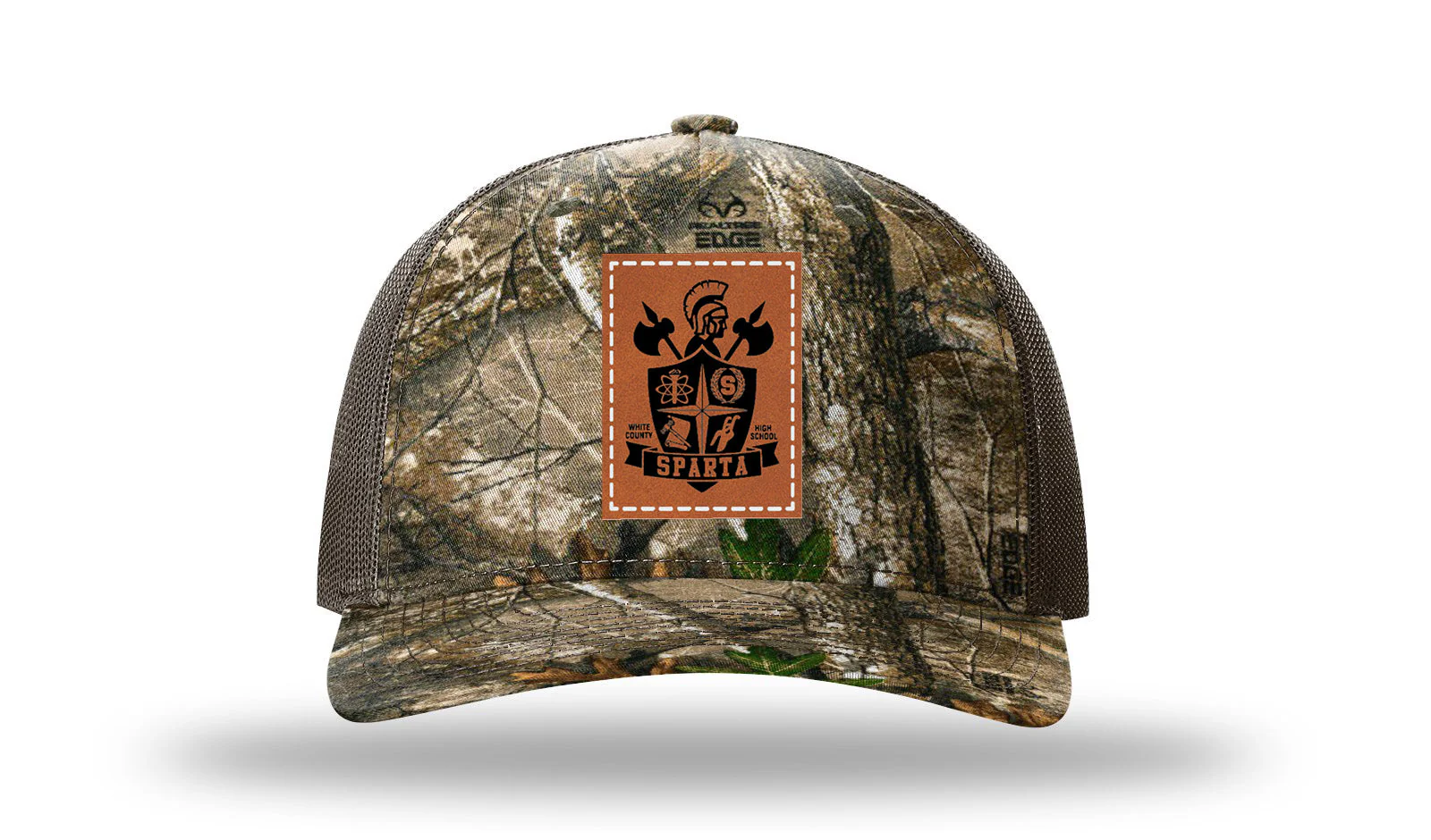 White County High School Sheild Leather Patch Richardson 112PFP Hat - Image 13