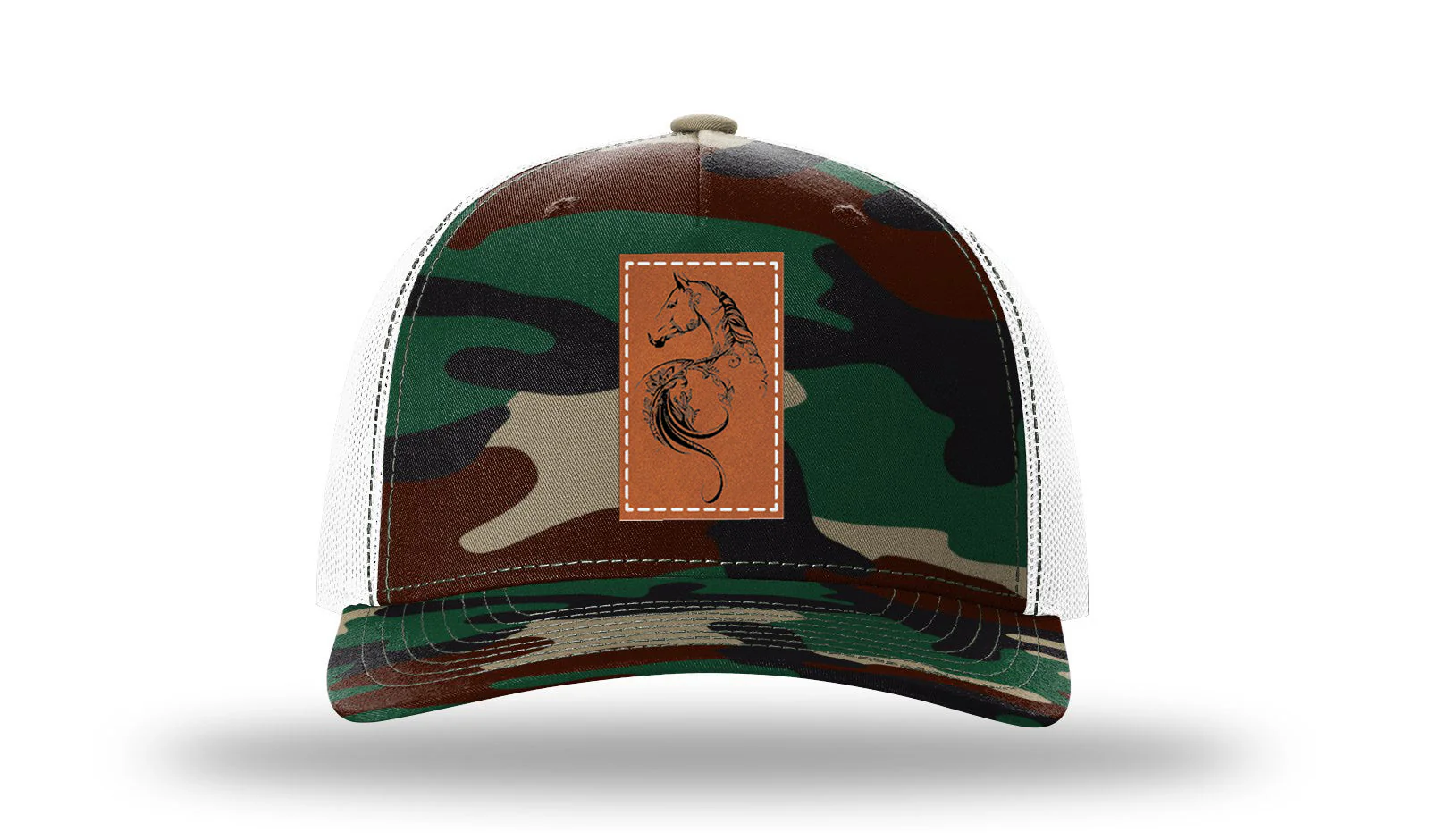 Floral Horse Leather Patch Richardson 112PFP Hat - Image 7