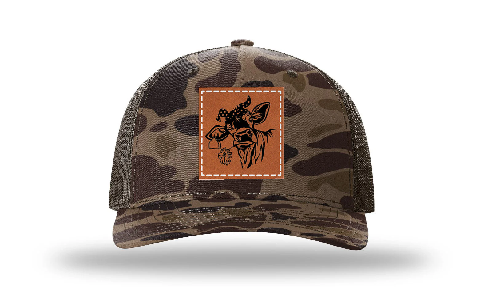 Sassy Cow with Bandana Leather Patch Richardson 112PFP Hat - Image 2