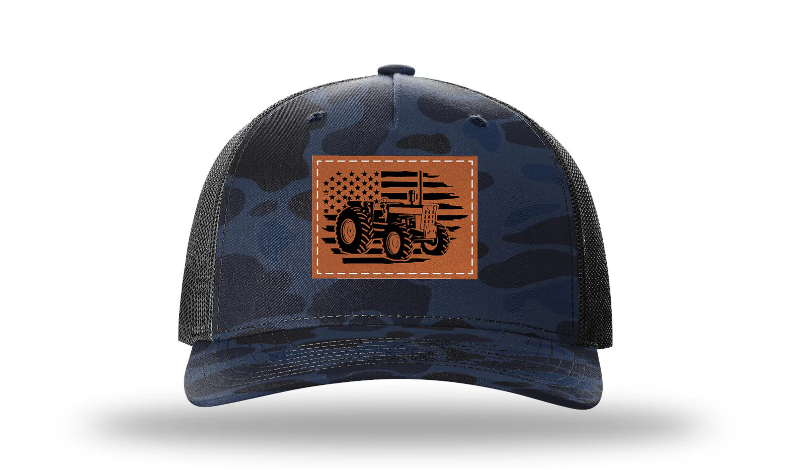 Tractor Flag Leather Patch Richardson 112PFP Hat - Image 11