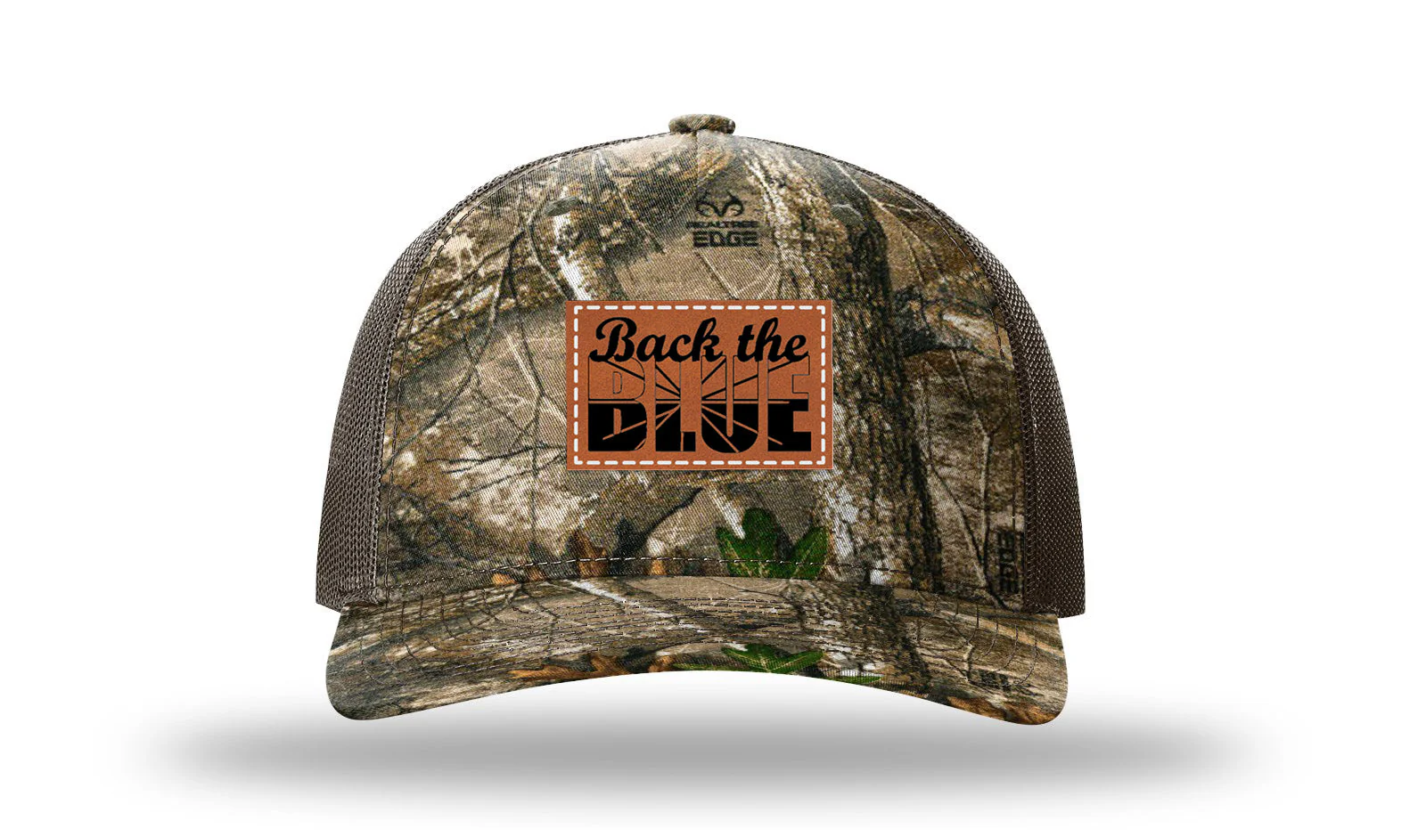 Back The Blue Leather Patch Richardson 112PFP Hat - Image 13