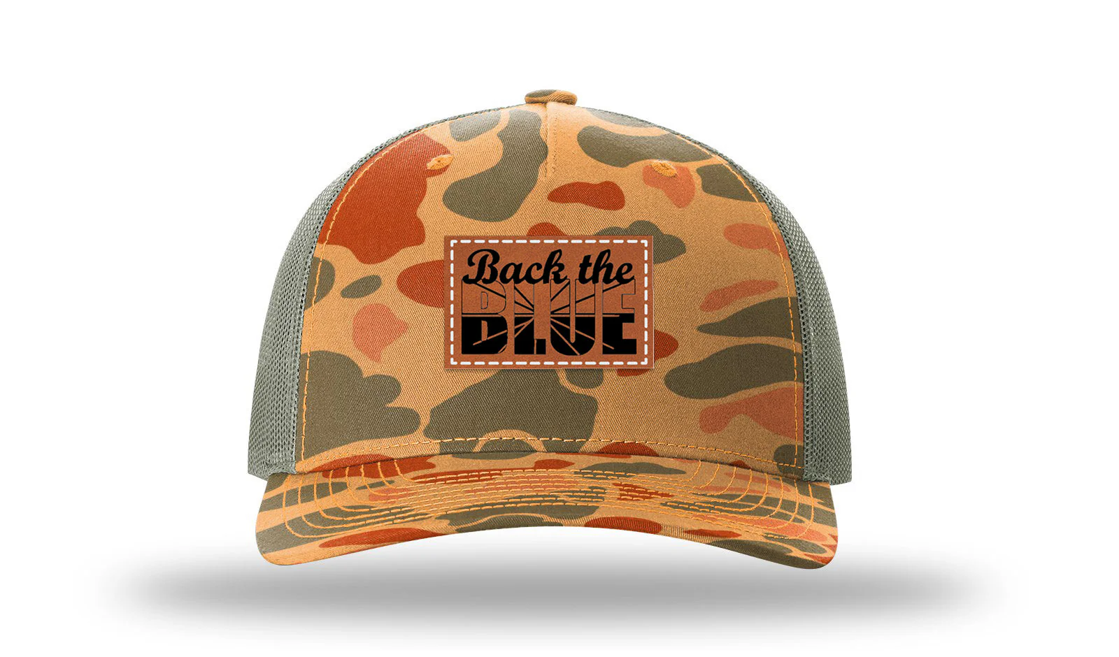 Back The Blue Leather Patch Richardson 112PFP Hat - Image 17