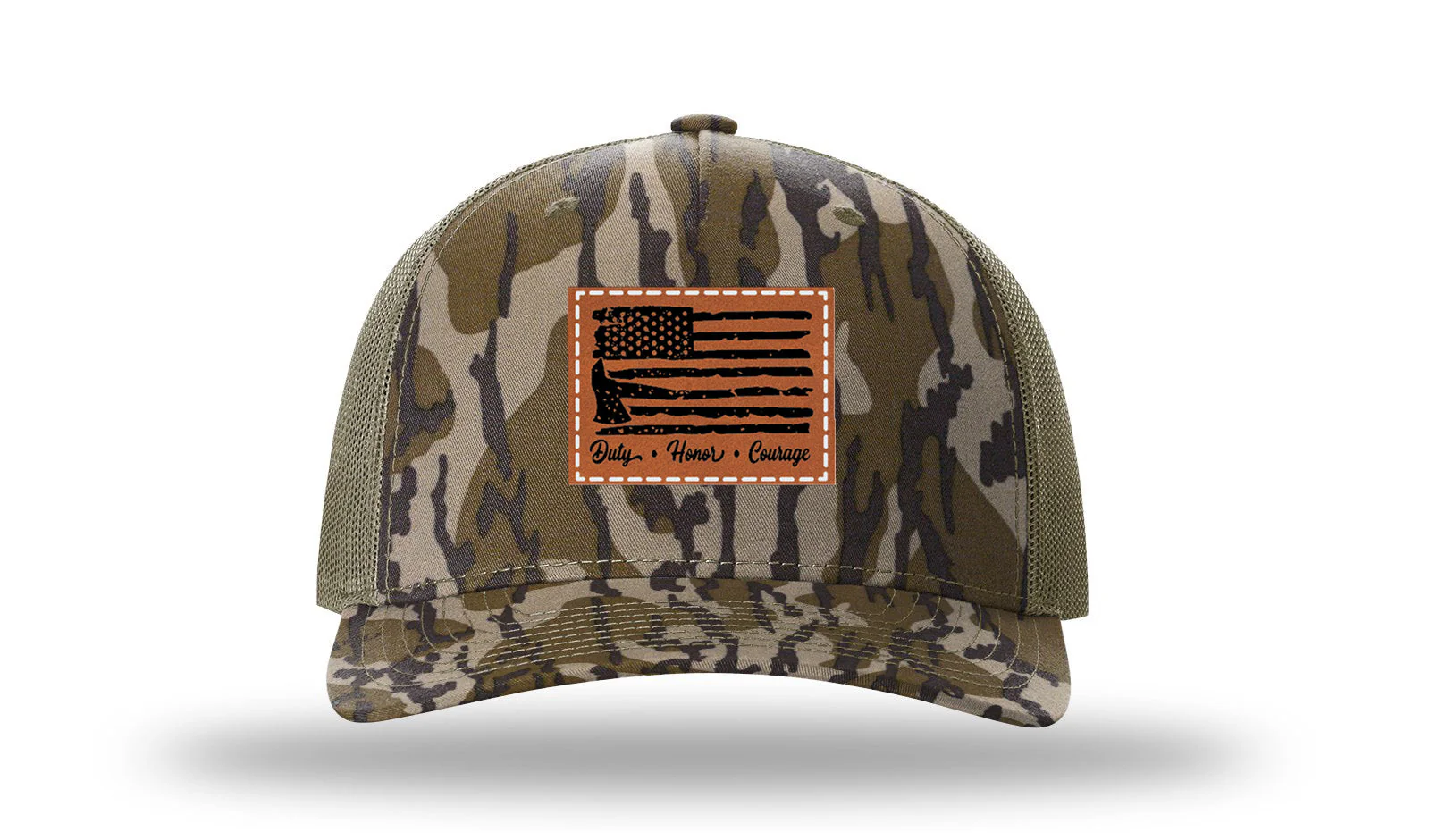 Firefighter Flag Leather Patch Richardson 112PFP Hat - Image 12