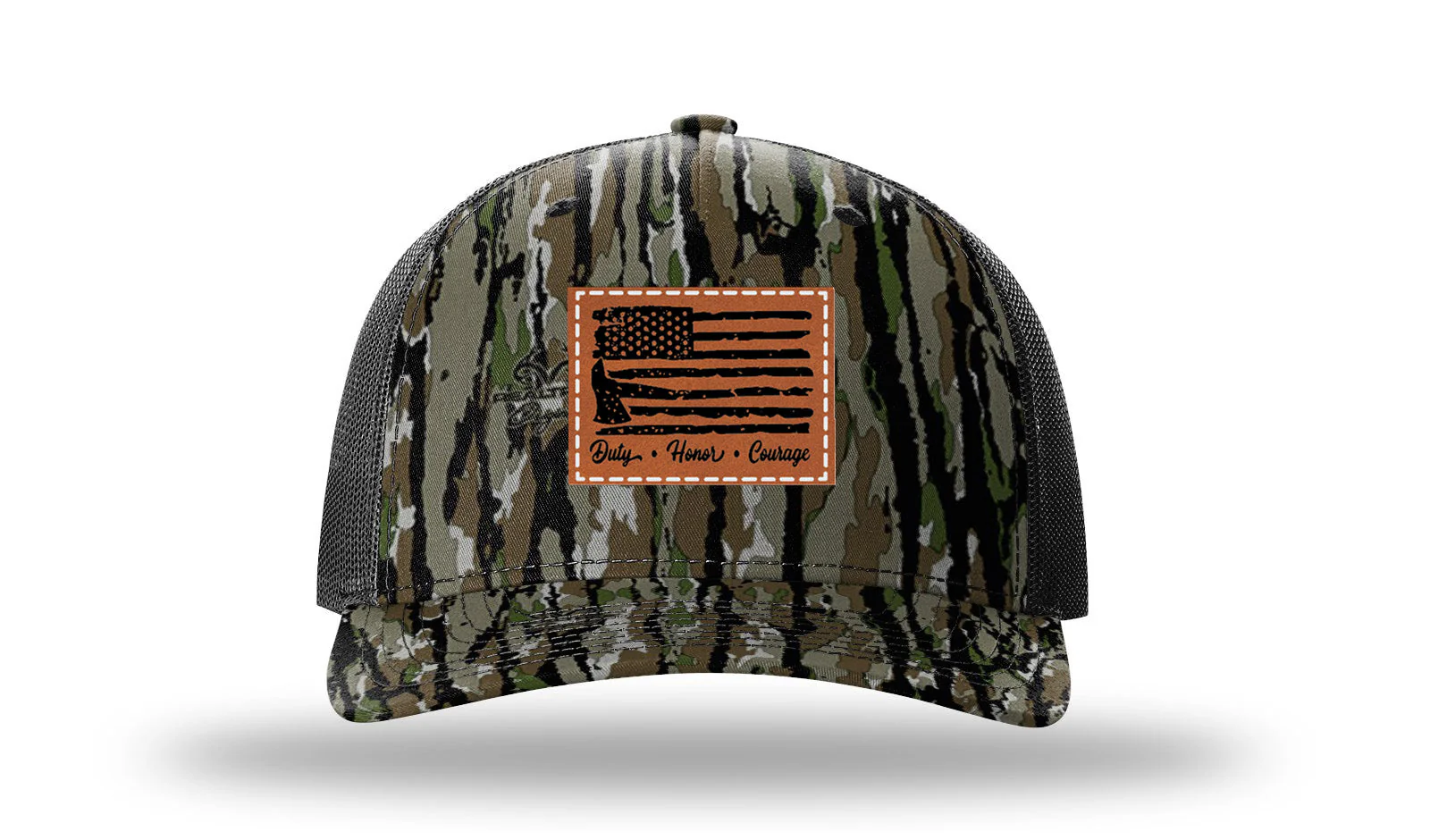 Firefighter Flag Leather Patch Richardson 112PFP Hat - Image 14