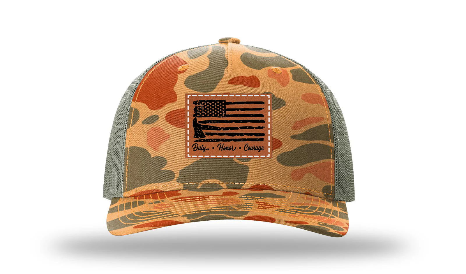 Firefighter Flag Leather Patch Richardson 112PFP Hat - Image 17